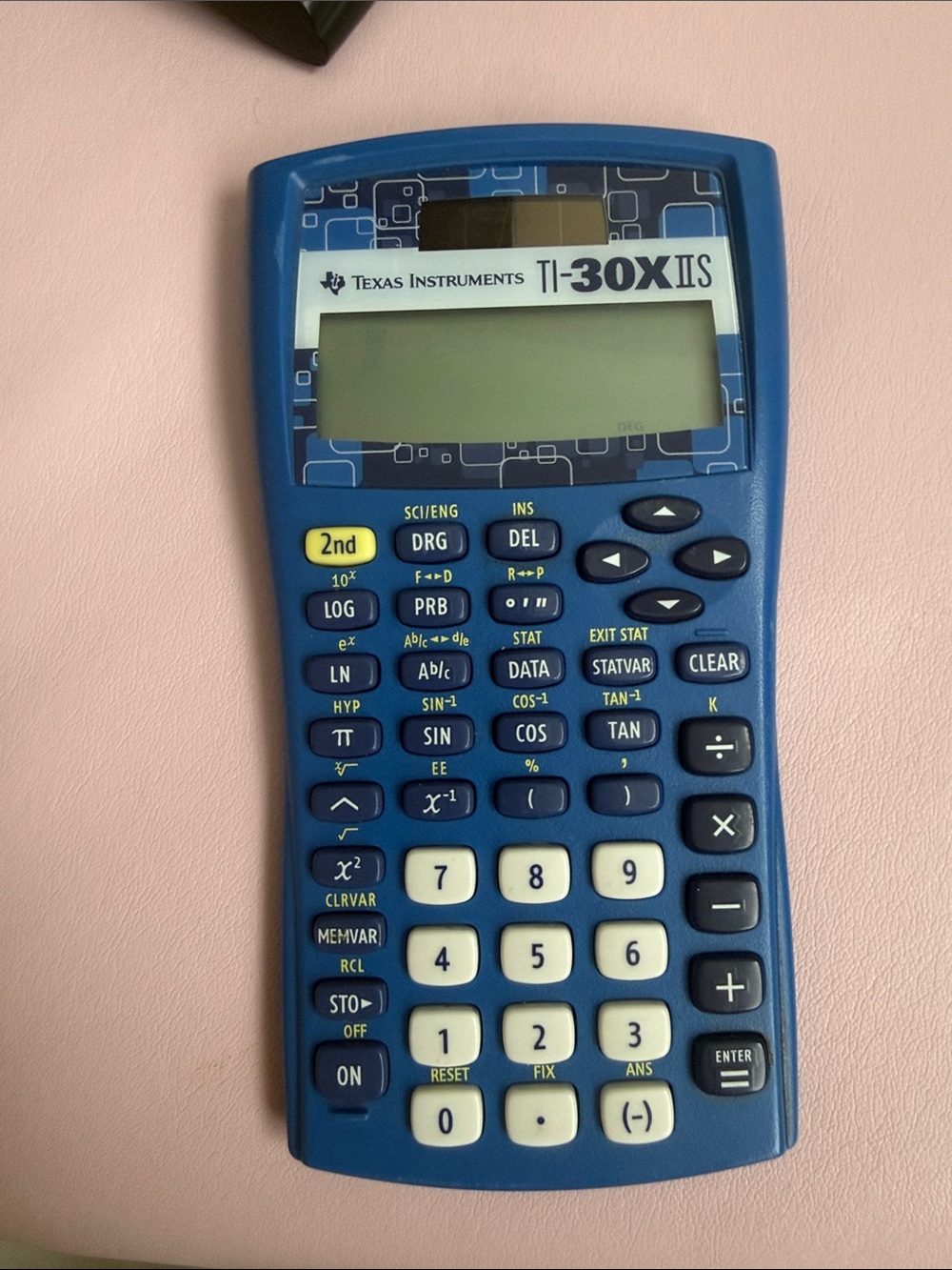 Texas Instruments Blue Scientific Calculator with Cream Keys